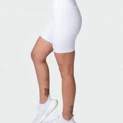 Muscle Nation Welcome To The Club Zero Rise Rib Bike Shorts - White