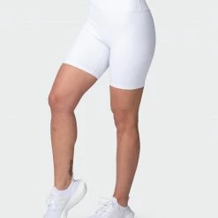 Muscle Nation Welcome To The Club Zero Rise Rib Bike Shorts - White