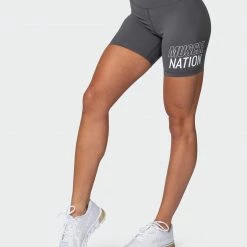 Muscle Nation Ability Signature Scrunch Bike Shorts - Charcoal