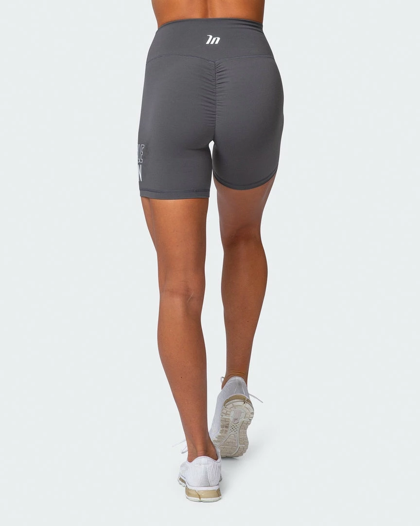 Muscle Nation Ability Signature Scrunch Bike Shorts - Charcoal 5 Muscle Nation Ability Signature Scrunch Bike Shorts - Charcoal