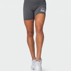 Muscle Nation Ability Signature Scrunch Bike Shorts - Charcoal 14 Muscle Nation Ability Signature Scrunch Bike Shorts - Charcoal
