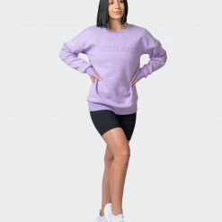 Muscle Nation Womens Lounge Jumper - Lilac Welcome To The Club 15 Muscle Nation Womens Lounge Jumper - Lilac Welcome To The Club