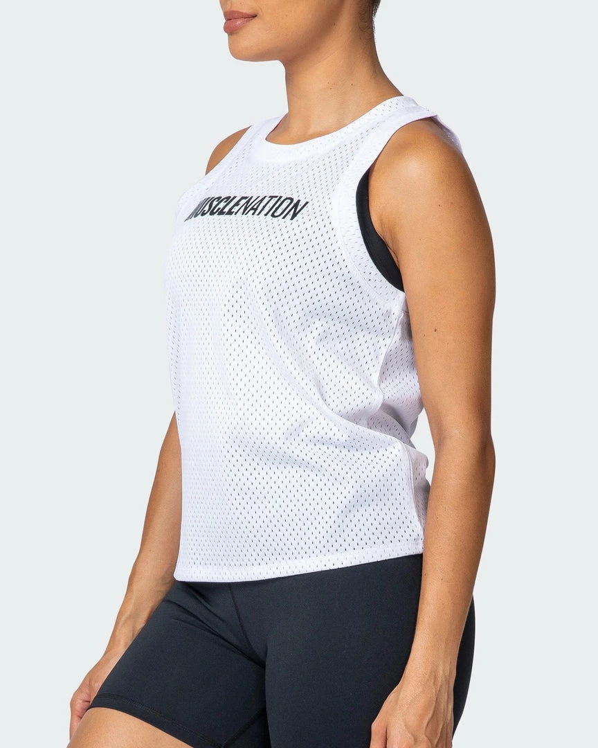 Muscle Nation Womens Agile Tank - White 7 Muscle Nation Womens Agile Tank - White