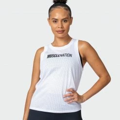 Muscle Nation Womens Agile Tank - White 20 Muscle Nation Womens Agile Tank - White