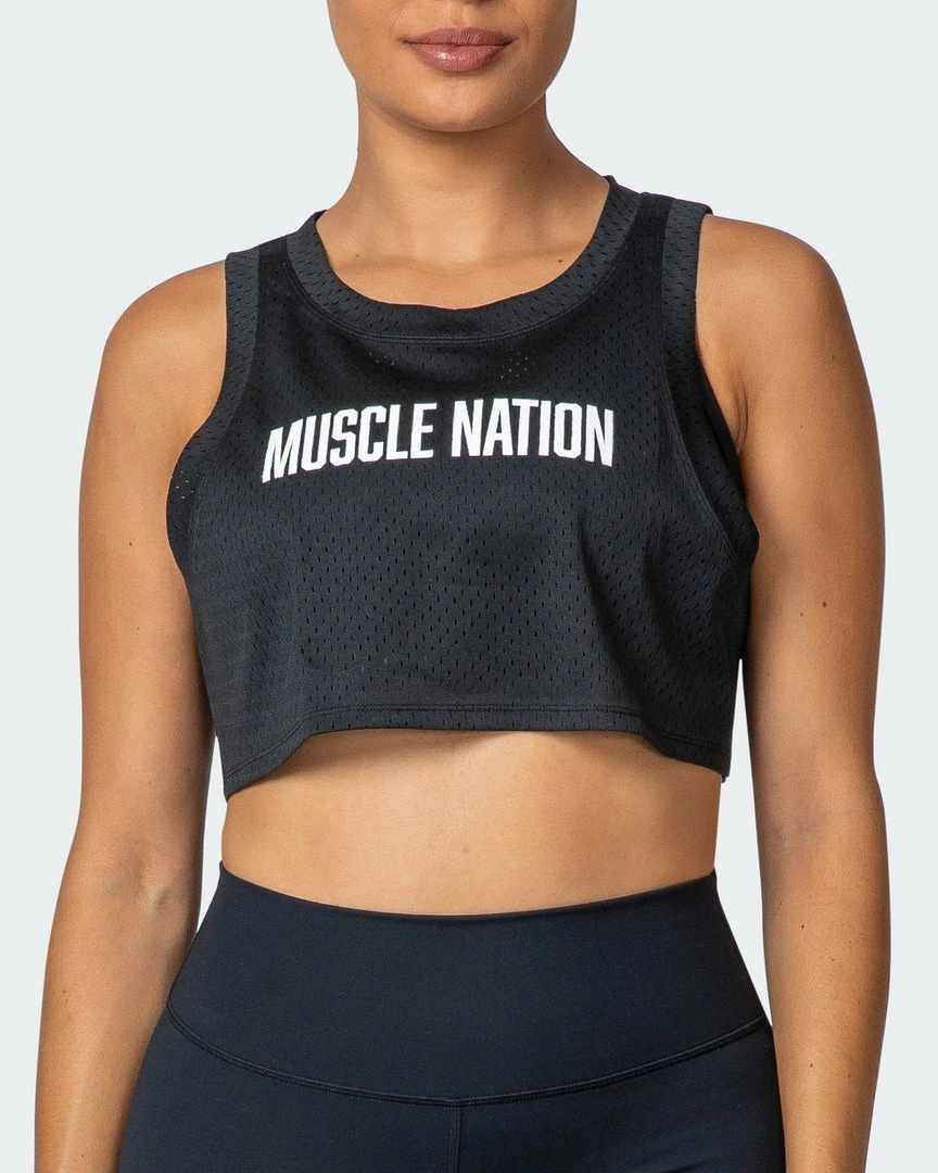Muscle Nation Womens Agile Ultra Cropped Tank - Black 4 Muscle Nation Womens Agile Ultra Cropped Tank - Black