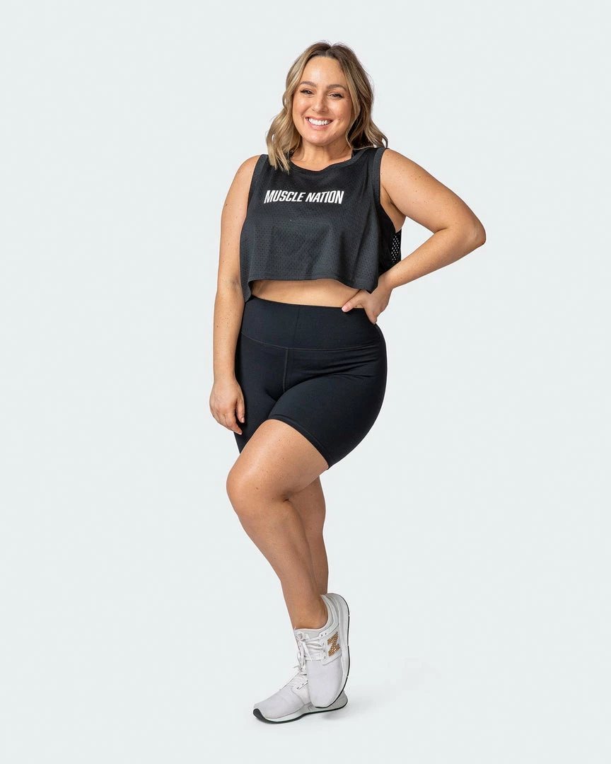 Muscle Nation Womens Agile Ultra Cropped Tank - Black 10 Muscle Nation Womens Agile Ultra Cropped Tank - Black
