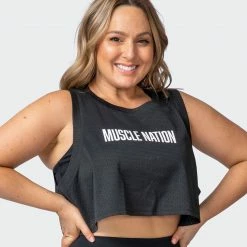 Muscle Nation Womens Agile Ultra Cropped Tank - Black 19 Muscle Nation Womens Agile Ultra Cropped Tank - Black