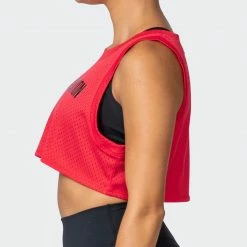 Muscle Nation Agile Ultra Cropped Tank - Hot Red