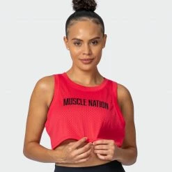 Muscle Nation Agile Ultra Cropped Tank - Hot Red