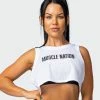 Muscle Nation Agile Ultra Cropped Tank - White Womens
