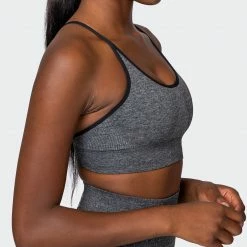 Muscle Nation All Day Strap Seamless Bra - Charcoal Marl