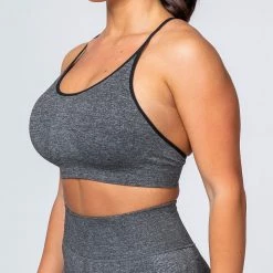 Muscle Nation All Day Strap Seamless Bra - Charcoal Marl