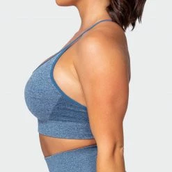 Muscle Nation All Day Strap Seamless Bra - Navy Marl Womens 38 Muscle Nation All Day Strap Seamless Bra - Navy Marl Womens