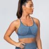 Muscle Nation All Day Strap Seamless Bra - Navy Marl Womens