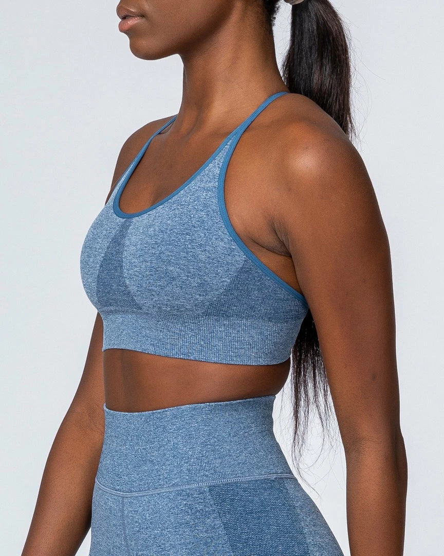 Muscle Nation All Day Strap Seamless Bra - Navy Marl Womens 8 Muscle Nation All Day Strap Seamless Bra - Navy Marl Womens
