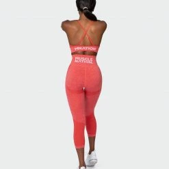 Muscle Nation All Day Strap Seamless Bra - Poppy Marl Womens