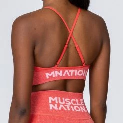Muscle Nation All Day Strap Seamless Bra - Poppy Marl Womens