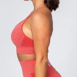 Muscle Nation All Day Strap Seamless Bra - Poppy Marl Womens