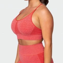 Muscle Nation All Day Strap Seamless Bra - Poppy Marl Womens