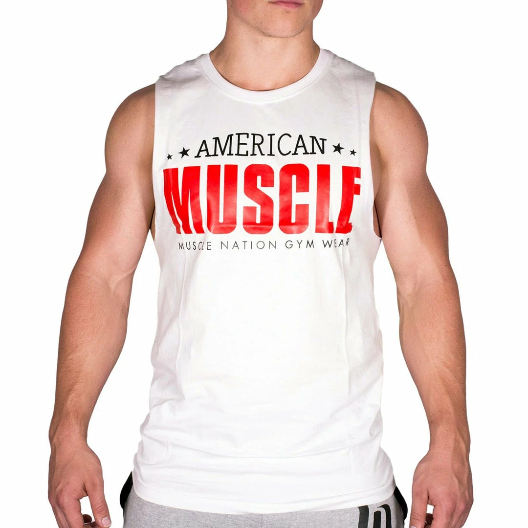 Muscle Nation American Muscle Tank - White 3 Muscle Nation American Muscle Tank - White