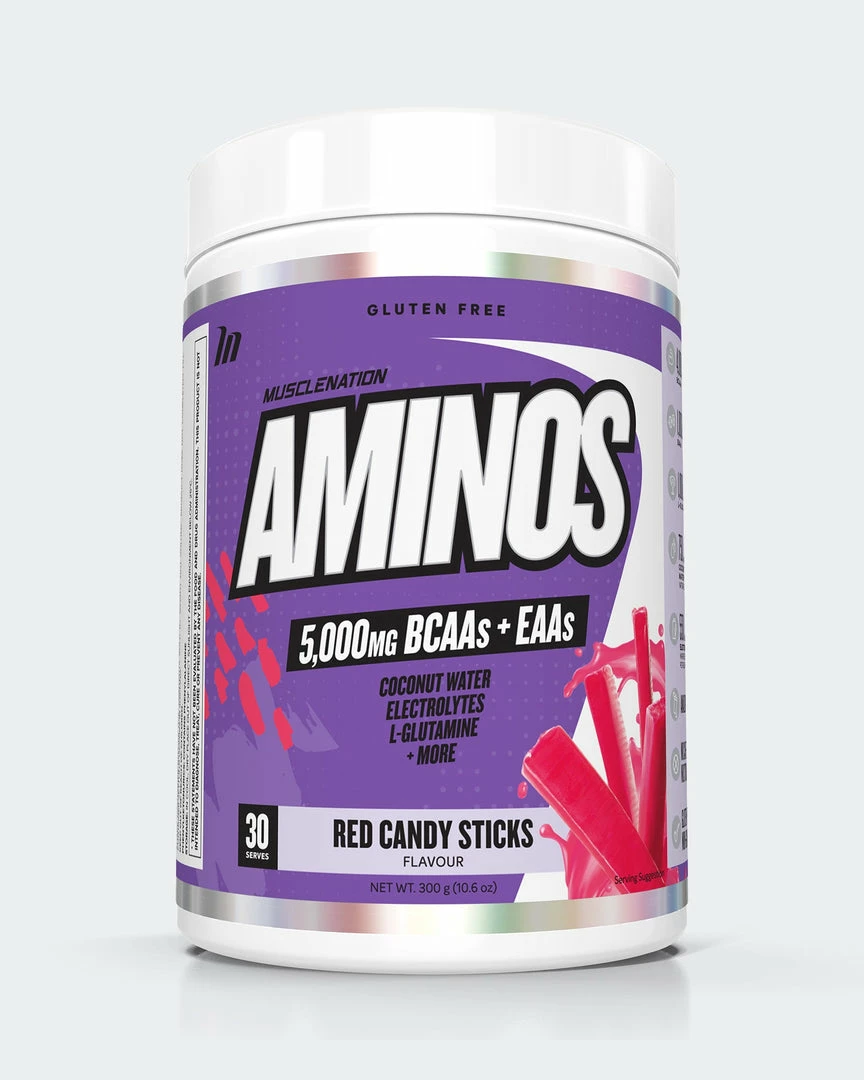 Muscle Nation AMINOS BCAAs EAAs - Red Candy Sticks - 30 Serves 3 Muscle Nation AMINOS BCAAs EAAs - Red Candy Sticks - 30 Serves