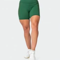 Muscle Nation Womens AMRAP Bike Shorts - Fir Green