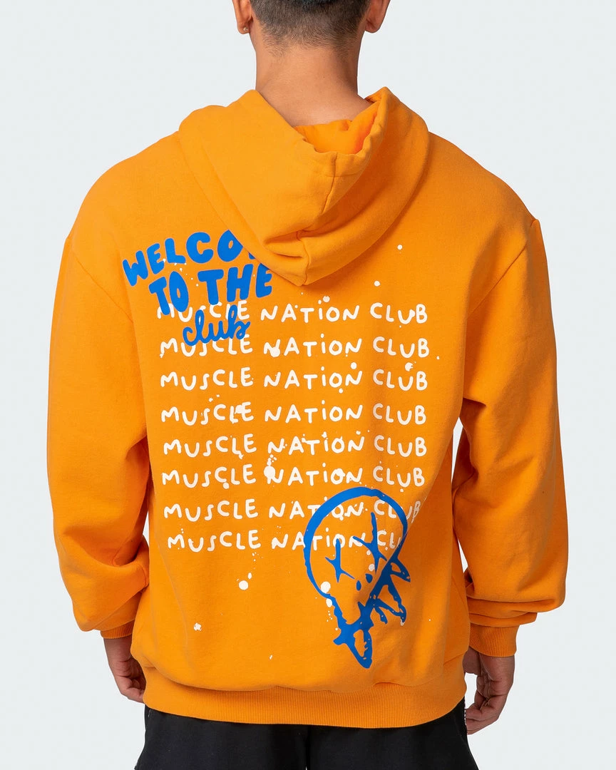 Muscle Nation Welcome To The Club Mens MN Squad Oversized Vintage Hoodie - Washed Fireball 8 Muscle Nation Welcome To The Club Mens MN Squad Oversized Vintage Hoodie - Washed Fireball