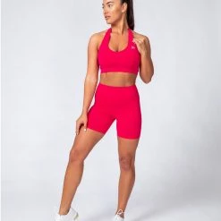 Muscle Nation Signature Scrunch Bike Shorts - Hot Pink