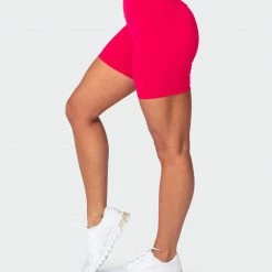 Muscle Nation Signature Scrunch Bike Shorts - Hot Pink