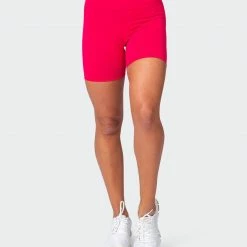 Muscle Nation Signature Scrunch Bike Shorts - Hot Pink