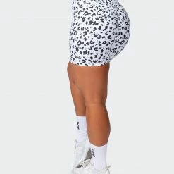 Muscle Nation Signature Scrunch Bike Shorts - Snow Leopard 14 Muscle Nation Signature Scrunch Bike Shorts - Snow Leopard