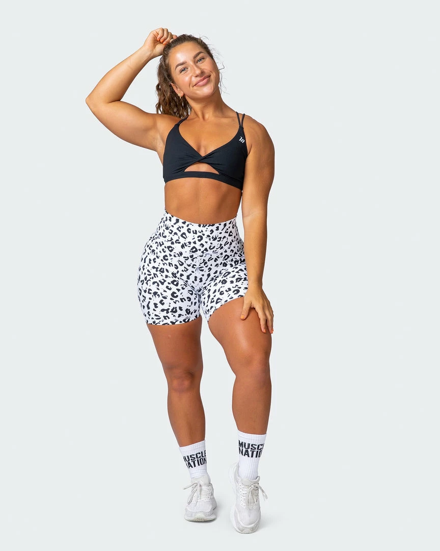 Muscle Nation Signature Scrunch Bike Shorts - Snow Leopard 10 Muscle Nation Signature Scrunch Bike Shorts - Snow Leopard
