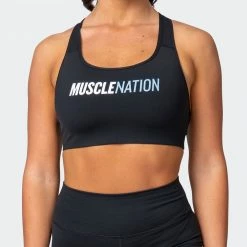 Muscle Nation Strike Bra - Black Womens 14 Muscle Nation Strike Bra - Black Womens