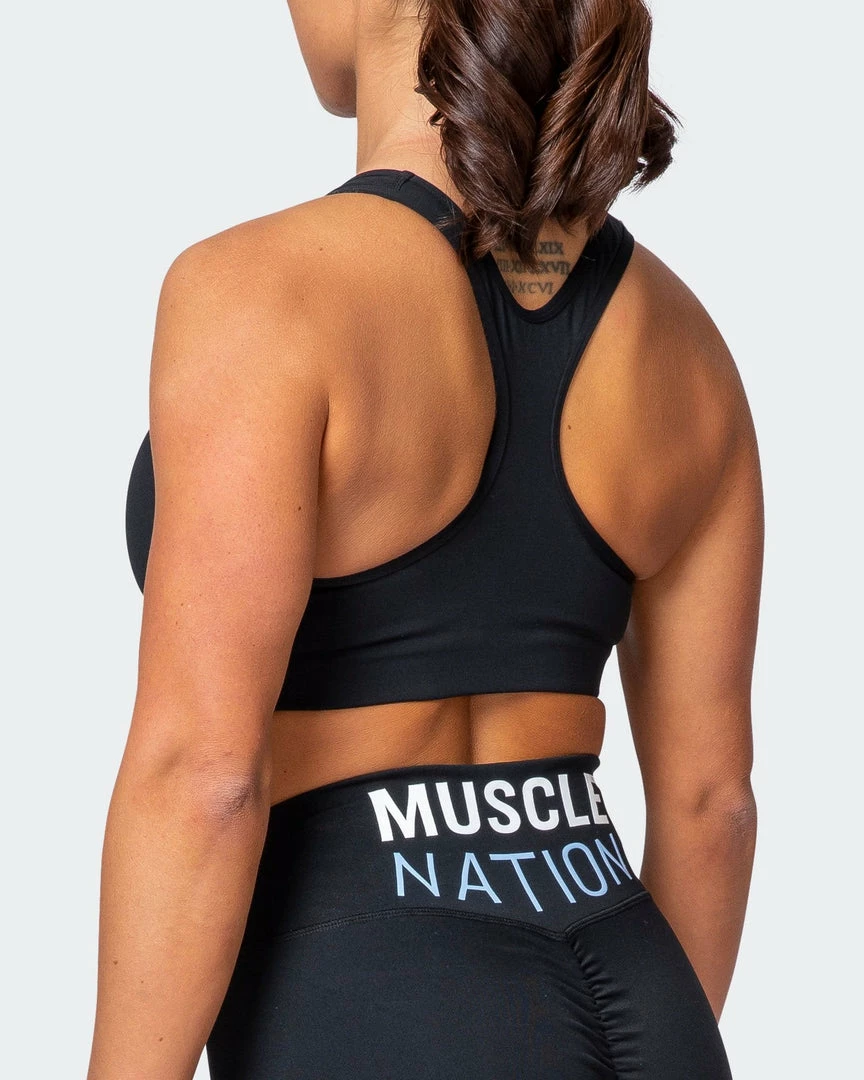 Muscle Nation Strike Bra - Black Womens 6 Muscle Nation Strike Bra - Black Womens