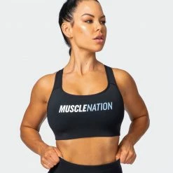Muscle Nation Strike Bra - Black Womens 16 Muscle Nation Strike Bra - Black Womens