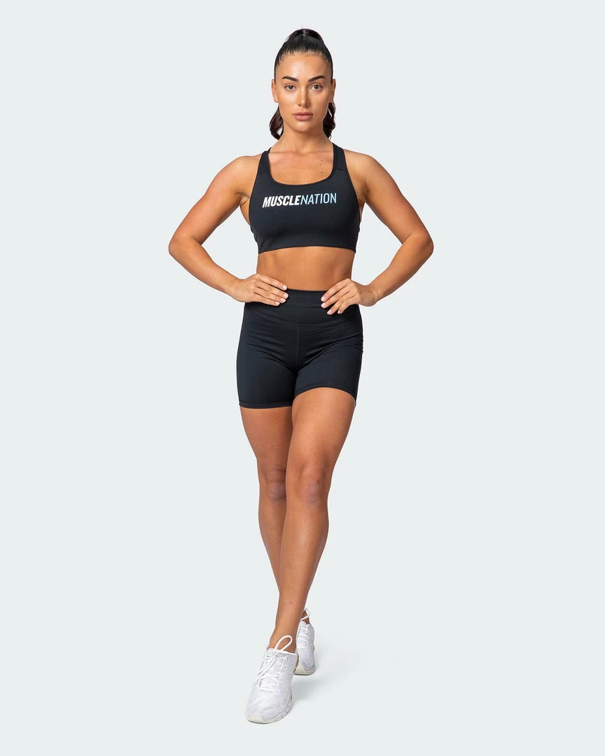Muscle Nation Strike Bra - Black Womens 8 Muscle Nation Strike Bra - Black Womens