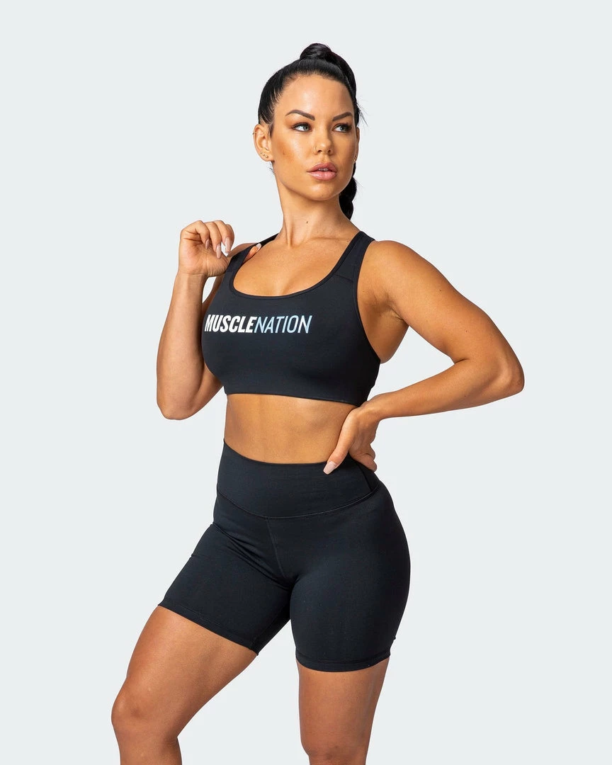 Muscle Nation Strike Bra - Black Womens 9 Muscle Nation Strike Bra - Black Womens
