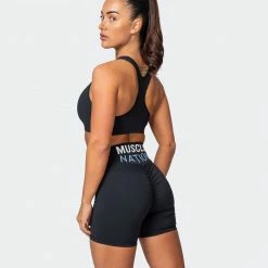 Muscle Nation Prize Fighter Bike Shorts - Black W/ White & Cashmere Blue Womens 15 Muscle Nation Prize Fighter Bike Shorts - Black W/ White & Cashmere Blue Womens