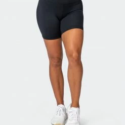 Muscle Nation Prize Fighter Bike Shorts - Black W/ White & Cashmere Blue Womens 17 Muscle Nation Prize Fighter Bike Shorts - Black W/ White & Cashmere Blue Womens