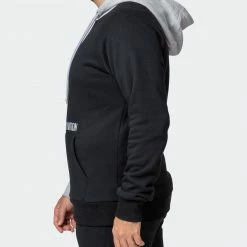 Muscle Nation Fast Break Hoodie - Black/Light Grey Marl
