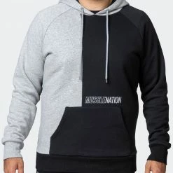 Muscle Nation Fast Break Hoodie - Black/Light Grey Marl