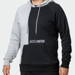 Muscle Nation Fast Break Hoodie - Black/Light Grey Marl