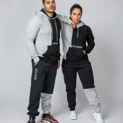 Muscle Nation Fast Break Hoodie - Black/Light Grey Marl