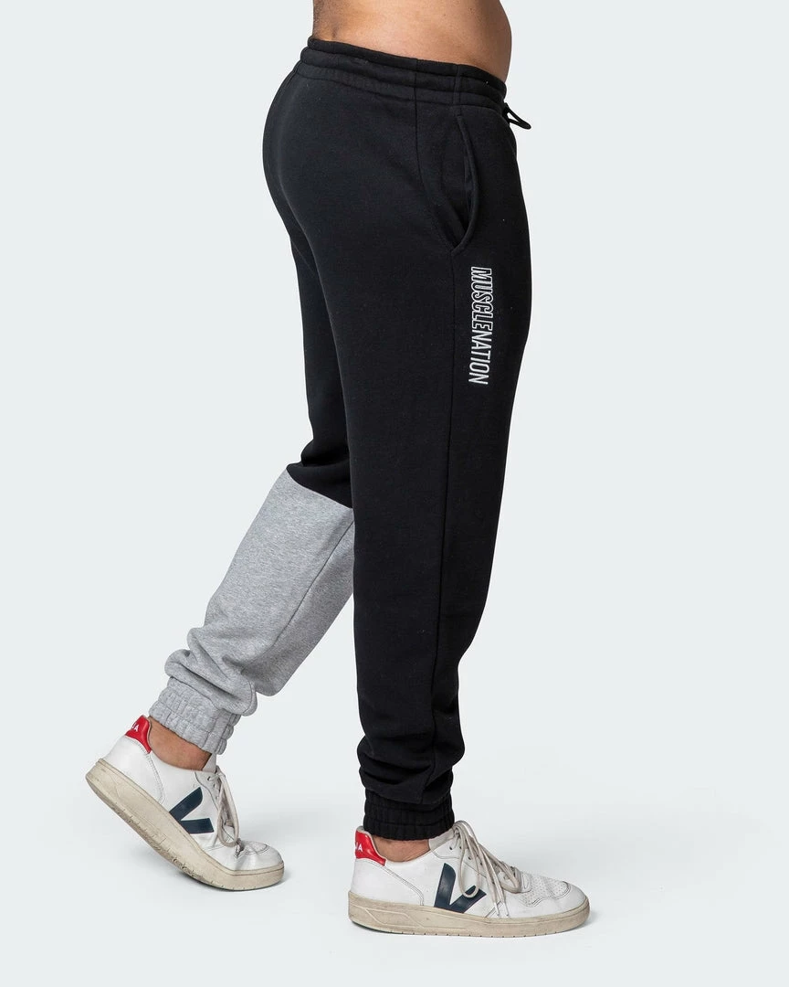 Muscle Nation Fast Break Trackies - Black/Light Grey Marl 8 Muscle Nation Fast Break Trackies - Black/Light Grey Marl