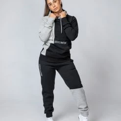 Muscle Nation Fast Break Trackies - Black/Light Grey Marl 20 Muscle Nation Fast Break Trackies - Black/Light Grey Marl
