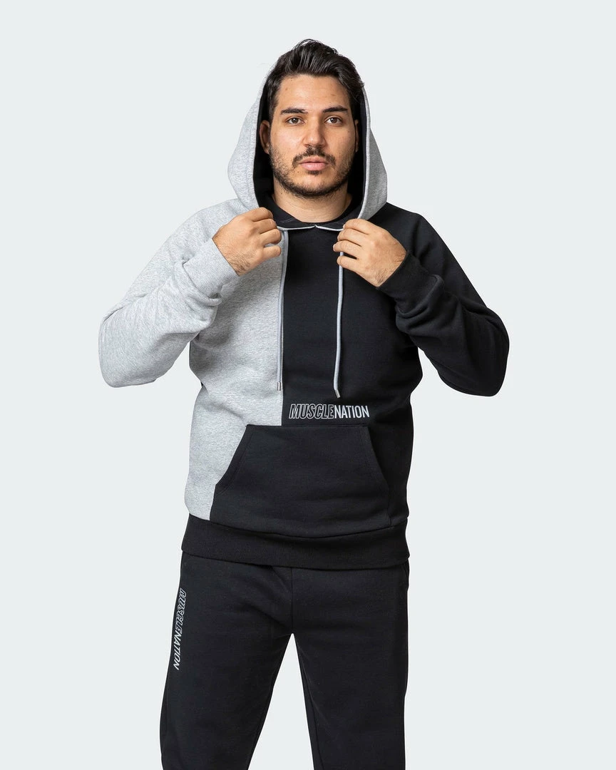 Muscle Nation Fast Break Trackies - Black/Light Grey Marl 10 Muscle Nation Fast Break Trackies - Black/Light Grey Marl