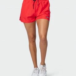 Muscle Nation Womens Bolt Training Shorts - Hot Red