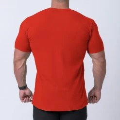 Muscle Nation Box Logo Casual Tee - Red / White Mens