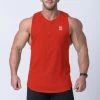 Muscle Nation Mens Box Logo Drop Tank - Red / White