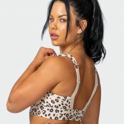 Muscle Nation Womens Brace Yourself Bra - Cheetah Print